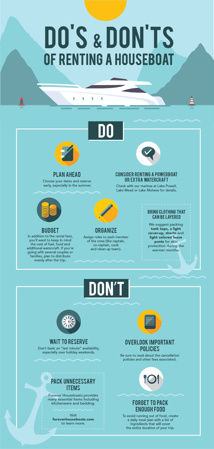 Infographic: Do's and Don’ts of Renting a Houseboat